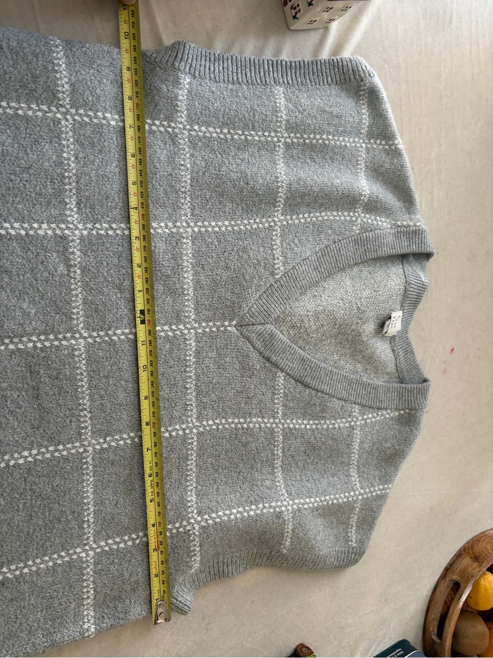 a new day Gray Windowpane V-Neck Sweater Vest - Picture 4 of 6